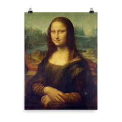 The Mona Lisa poster on a plain backdrop in size 8"x10".