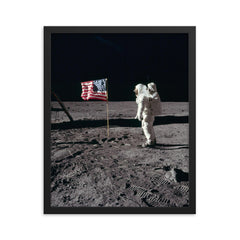 The Moon Landing framed print on a plain backdrop in size 16"x20".