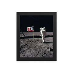 The Moon Landing framed print on a plain backdrop in size 8"x10".