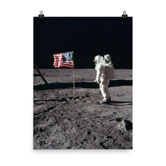 The Moon Landing poster on a plain backdrop in size 8"x10".