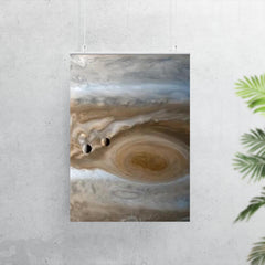 The moons Io and Europe passing by Jupiter, captured by Cassini poster 7