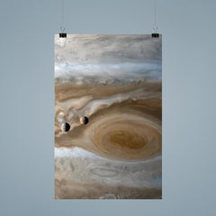 The moons Io and Europe passing by Jupiter, captured by Cassini poster 9