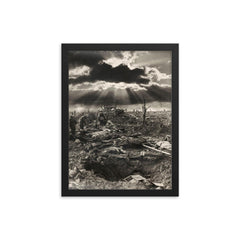 The Morning After the First Battle of Passchendaele, 12 October 1917 framed print on a plain backdrop in size 12"x16".
