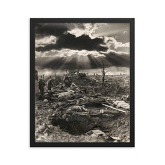 The Morning After the First Battle of Passchendaele, 12 October 1917 framed print on a plain backdrop in size 16"x20".