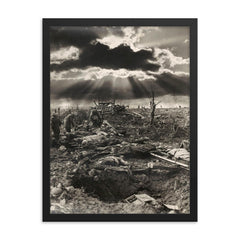The Morning After the First Battle of Passchendaele, 12 October 1917 framed print on a plain backdrop in size 18"x24".