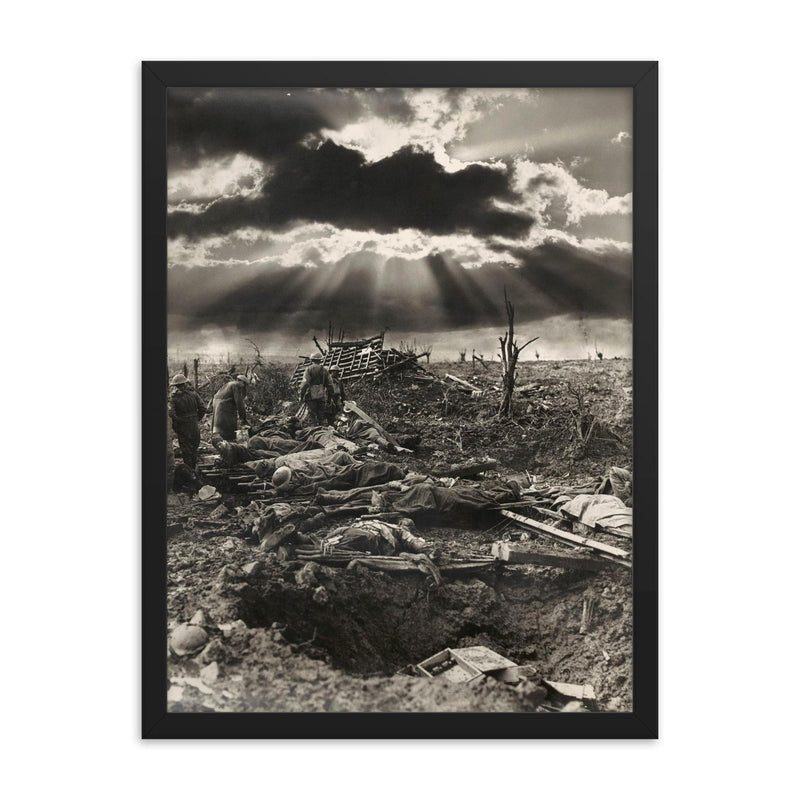 The Morning After the First Battle of Passchendaele, 12 October 1917 framed print on a plain backdrop in size 18