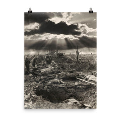 The Morning After the First Battle of Passchendaele, 12 October 1917 poster on a plain backdrop in size 8"x10".