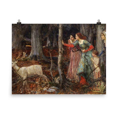 The Mystic Wood by John William Waterhouse poster on a plain backdrop in size 8"x10".