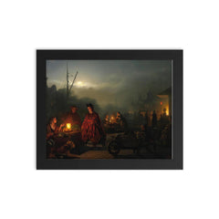 The Night Market by Petrus van Schendel framed print on a plain backdrop in size 8"x10".