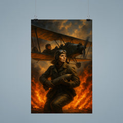 The Night Witches over a burning front poster 9