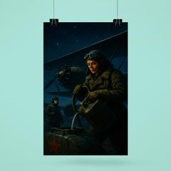 The Night Witches refueling biplanes under moonless sky poster 6