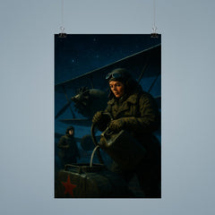 The Night Witches refueling biplanes under moonless sky poster 9