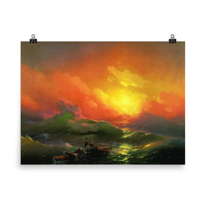 The Ninth Wave by Ivan Aivazovsky, 1850 poster on a plain backdrop in size 8