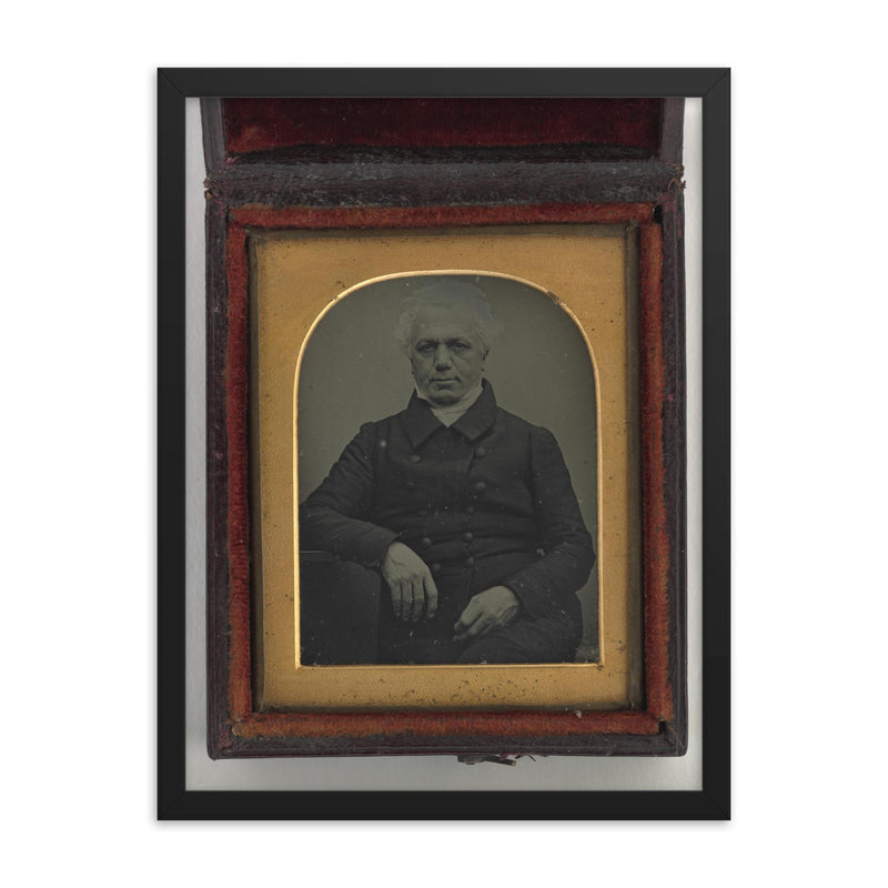 The Oldest Known Surviving Photograph Taken in Australia by Dr. William Bland, ca. 1845 framed print on a plain backdrop in size 18
