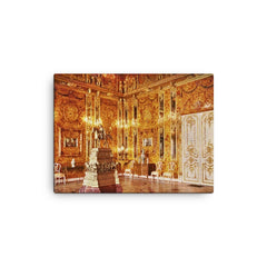 The Only Known Color Photograph of the Amber Room, St Petersburg, 1943 canvas print on a plain backdrop in size 12"x16".
