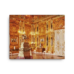 The Only Known Color Photograph of the Amber Room, St Petersburg, 1943 canvas print on a plain backdrop in size 16"x20".