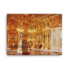The Only Known Color Photograph of the Amber Room, St Petersburg, 1943 canvas print on a plain backdrop in size 18"x24".