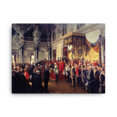 The Opening of the German Reichstag in the White Hall of the Berlin Palace by Anton von Werner, 1888 canvas print on a plain backdrop in size 18"x24".