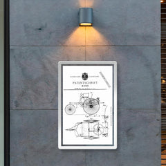 The original official patent for the Benz Motorwagen three wheeled car - first ever car patent poster 2
