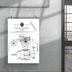 The original official patent for the Benz Motorwagen three wheeled car - first ever car patent poster 4