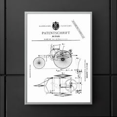 The original official patent for the Benz Motorwagen three wheeled car - first ever car patent poster 5