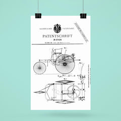 The original official patent for the Benz Motorwagen three wheeled car - first ever car patent poster 6