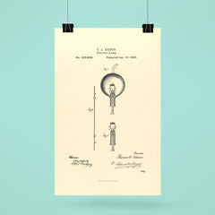 The original patent for the lightbulb by Thomas Edison poster 6