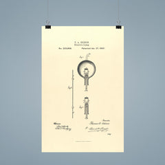 The original patent for the lightbulb by Thomas Edison poster 9