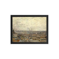 The Outskirts of Paris by Vincent van Gogh, 1887 framed print on a plain backdrop in size 12"x16".