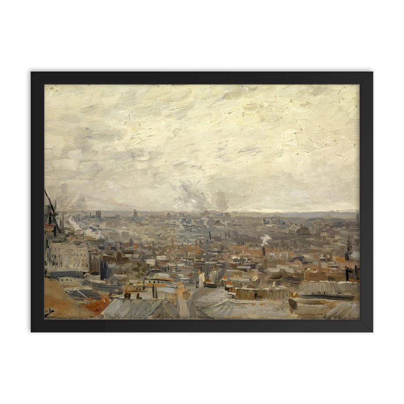The Outskirts of Paris by Vincent van Gogh, 1887 framed print on a plain backdrop in size 18