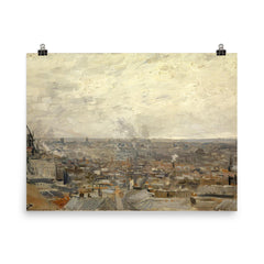 The Outskirts of Paris by Vincent van Gogh, 1887 poster on a plain backdrop in size 8"x10".