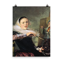 The Painteress (Self-Portrait) by Judith Leyster, 1630 poster on a plain backdrop in size 8"x10".