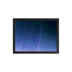 The Pale Blue Dot framed print on a plain backdrop in size 12"x16".
