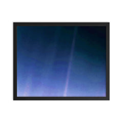 The Pale Blue Dot framed print on a plain backdrop in size 16"x20".