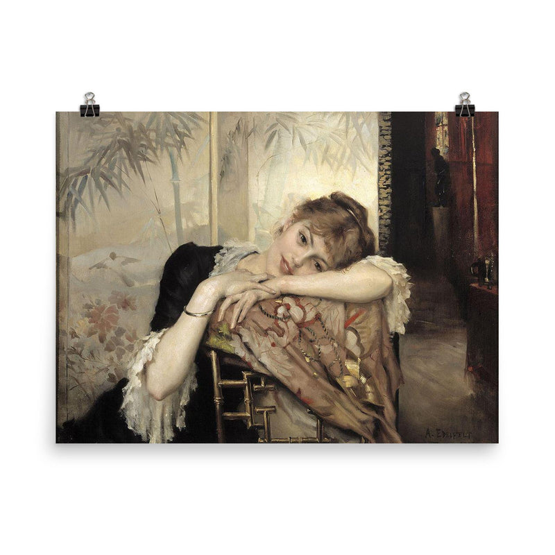 The Parisienne (Virginie) by Albert Edelfelt, 1883 poster on a plain backdrop in size 8