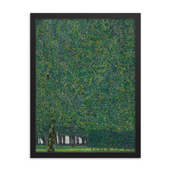 The Park by Gustav Klimt, 1910 framed print on a plain backdrop in size 18"x24".