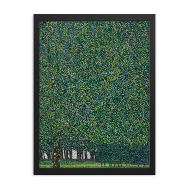 The Park by Gustav Klimt, 1910 framed print on a plain backdrop in size 18