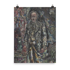 The Picture of Dorian Gray by Ivan Albright poster on a plain backdrop in size 8"x10".