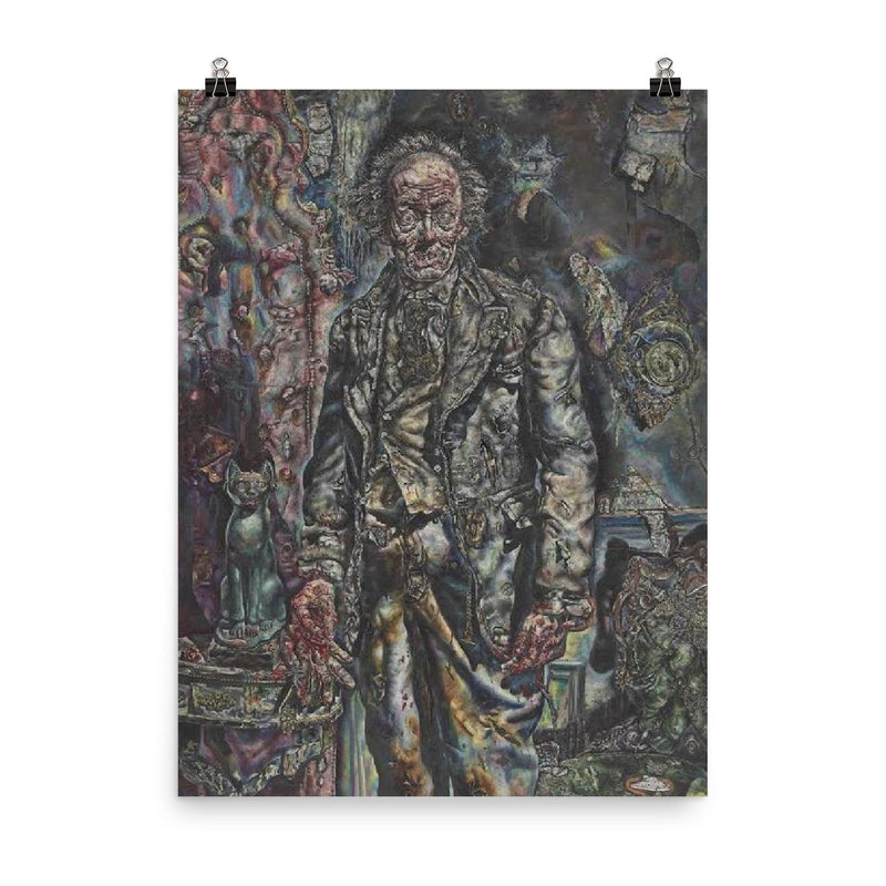 The Picture of Dorian Gray by Ivan Albright poster on a plain backdrop in size 8