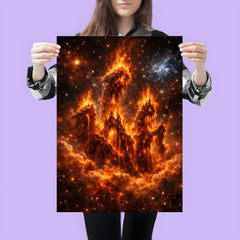 The Pillars of Creation reimagined as cathedral fire poster 3