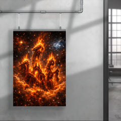 The Pillars of Creation reimagined as cathedral fire poster 4