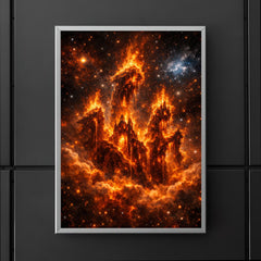The Pillars of Creation reimagined as cathedral fire poster 5