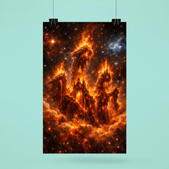 The Pillars of Creation reimagined as cathedral fire poster 6