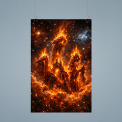 The Pillars of Creation reimagined as cathedral fire poster 9