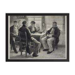 The Pilots by Gari Melchers framed print on a plain backdrop in size 18"x24".