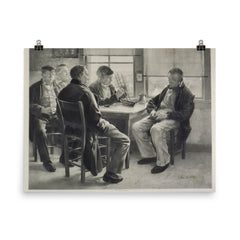 The Pilots by Gari Melchers poster on a plain backdrop in size 8"x10".