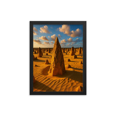 The Pinnacles Western Australia framed print on a plain backdrop in size 12"x16".