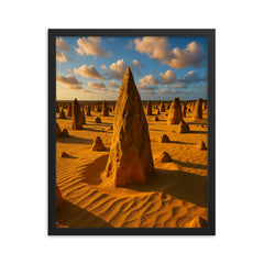 The Pinnacles Western Australia framed print on a plain backdrop in size 16"x20".