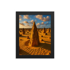 The Pinnacles Western Australia framed print on a plain backdrop in size 8"x10".