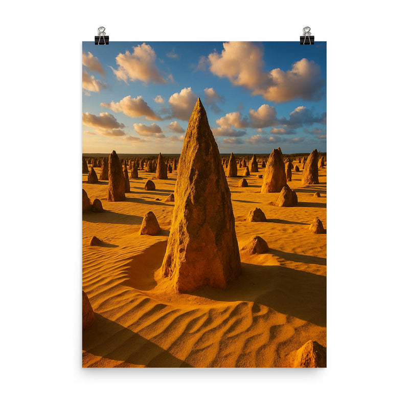 The Pinnacles Western Australia poster on a plain backdrop in size 8